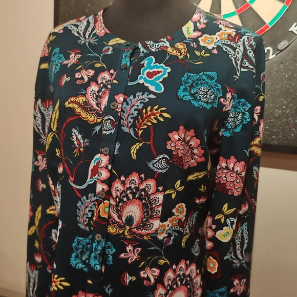 LOFT Floral Garden Shirt Flowy Dress - Picture 8 of 14